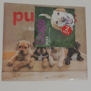 Steelpangal - 2022 2-pack PUPPIES 12- Month Wall Calendar 12" x 11" Christmas